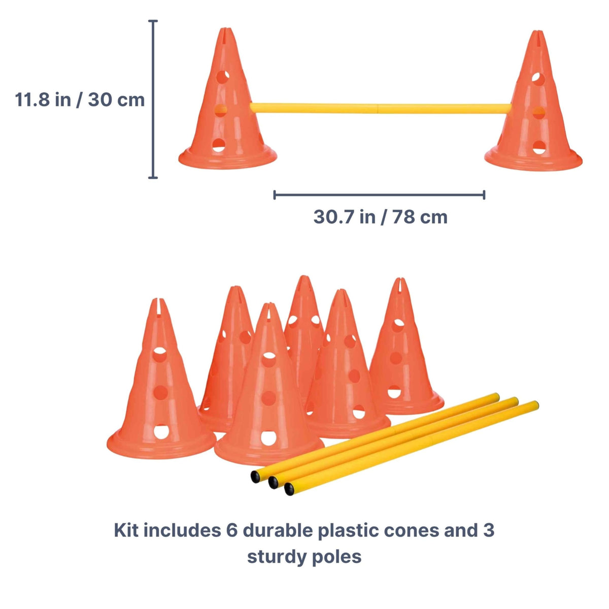 Dog Agility Hurdle Cone Set by TRIXIE – Rubber, Orange/Yellow, Model 32091