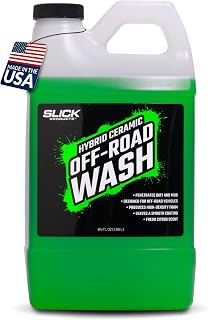 Slick Products Hybrid Ceramic Off-Road Wash - Extra Thick Super Concentrated Cleaning Solution for Dirt Bike, UTV, Side x Side, Truck, Offroad Car Wash Soap Shampoo Works With Foam Cannon, Foam Gun, Sprayers, | Dirt bike, ATV, UTV & truck cleaner; thick foaming soap; hybrid ceramic protection; foam cannon ready; cuts mud and grime