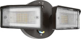 Lithonia Lighting HomeGuard 2-Light LED Outdoor Flood Lights, Outdoor LED Lights, Dusk to Dawn Sensor, Adjustable Lumens, Selectable Color, Square Heads, Dark Bronze (HGX LED 2SH ALO SWW2 120 PE DDB)