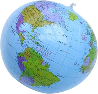 Inflatable Globe 16 Inches Easy to Read Language Learning Tools PVC Geography