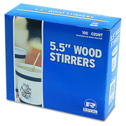 Royal Paper R810BX Wood Coffee Stirrers – 5 1/2" Long, Woodgrain (Box of 100)