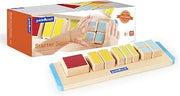 Guidecraft Colorful Starter Square Fractions - Wooden Early Development Toys for Children, Math Skills Stimulating Game
