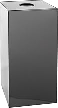 Witt Industries 32GC01-CB Steel 32-Gallon Geo Cube Recycling Container, Round Opening, Legend "Cans", Square, 15" Width x 15" Depth x 32" Height, Charcoal