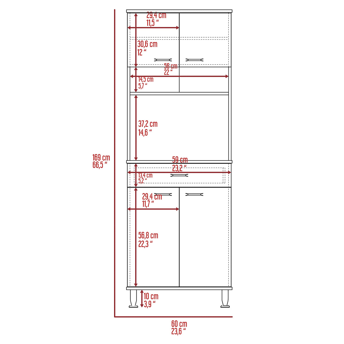 FM FURNITURE Light Gray / Modern Pantries