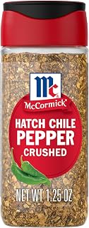 McCormick Hatch Chile Pepper, Crushed, Balanced, Smoky, Sweet Heat, For Salsa, Tacos, Enchiladas, Nachos, Guacamole, Burgers, Scrambled Eggs, and More, 1.25 oz