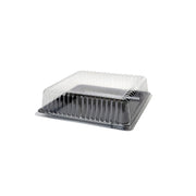 Platter Pleasers 12" X 12" Square Dome Lid by Fineline settings – 12 x 12, PETE, Clear, Pack of 50, Model DDSQ1212.L