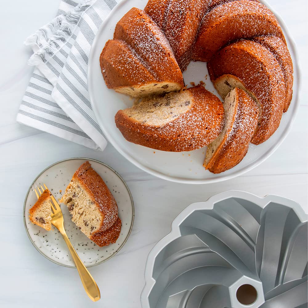 NW 75th Anniversary Braided Rope Bundt Cake Pan by Nordic Ware – 12 Cup, 12.0 cups, Aluminum, Gold, Model 95577