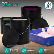 1 Quart & 1 Gallon Plastic Paint Buckets (4 Pack Combo) Triple-Lock Airtight Seal to Minimizing Skimming by Stock Your Home – 2 - Gal, 2 - Qt, 2.0 gallons, Polypropylene, Black