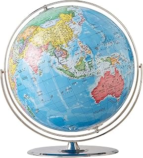 World Globe World Globe Stainless Steel Globe with Metal Stand 16.5 Inch Education Map Home Office Desktop Display Globe Home Decor Clear Text Marking