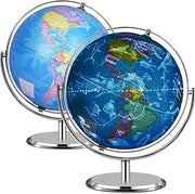 Illuminated World Globe for Kids, Desk Globe Night Light with Stand