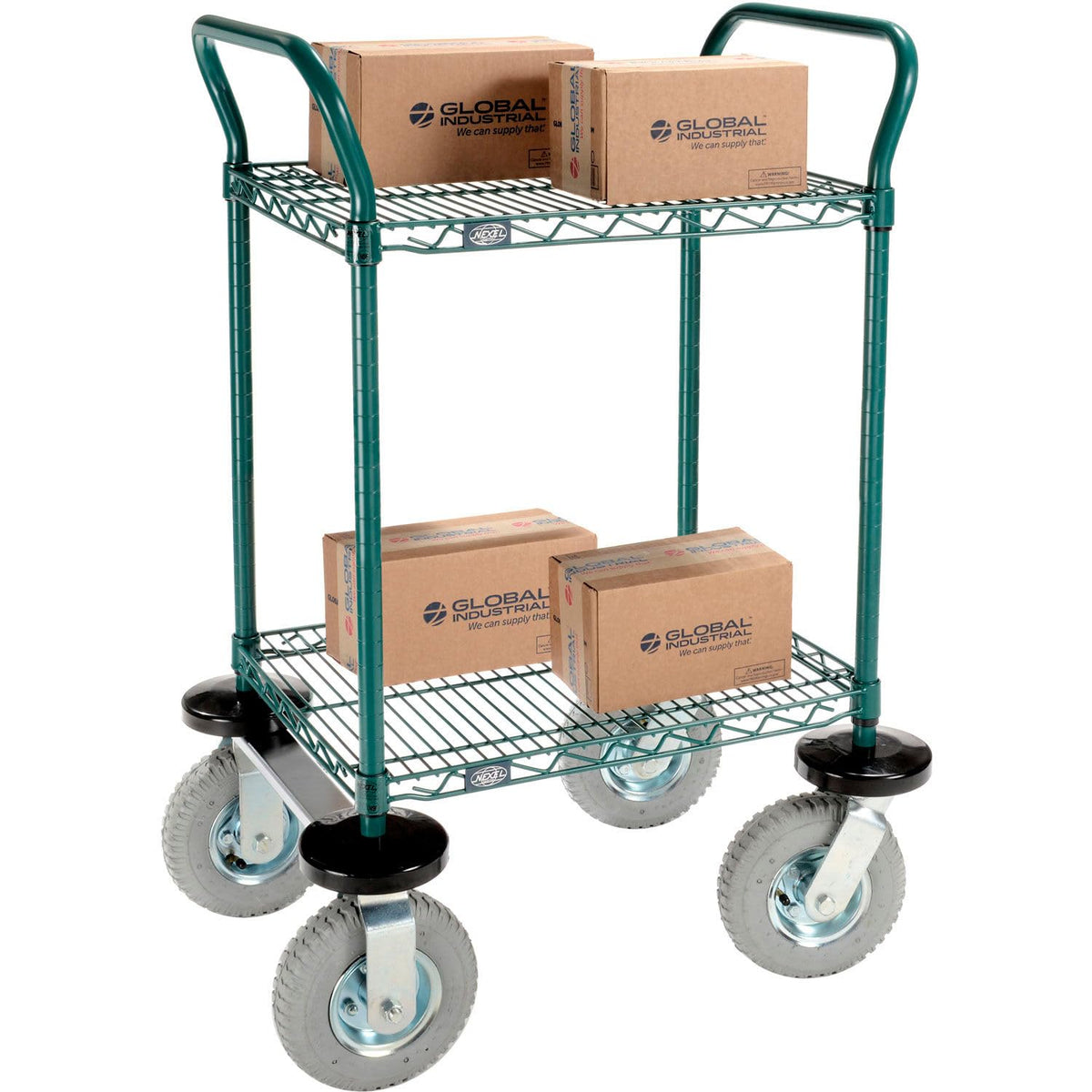 Utility Cart by Nexel – Steel, Green Epoxy, Model 1824N2G