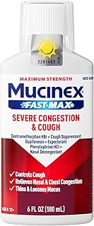 Mucinex Fast-Max Maximum Strength Severe Congestion & Cough Liquid, 6 FL OZ