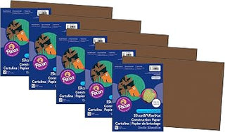 Prang Construction Paper, Dark Brown, 12" x 18", 50 Sheets Per Pack, 5 Packs