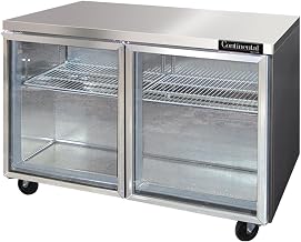 SW48-GD Two Section Work Top Refrigerator 48" W, Glass Doors