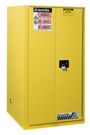 Justrite Yellow / 96 Gallon / Self-Close Cabinets