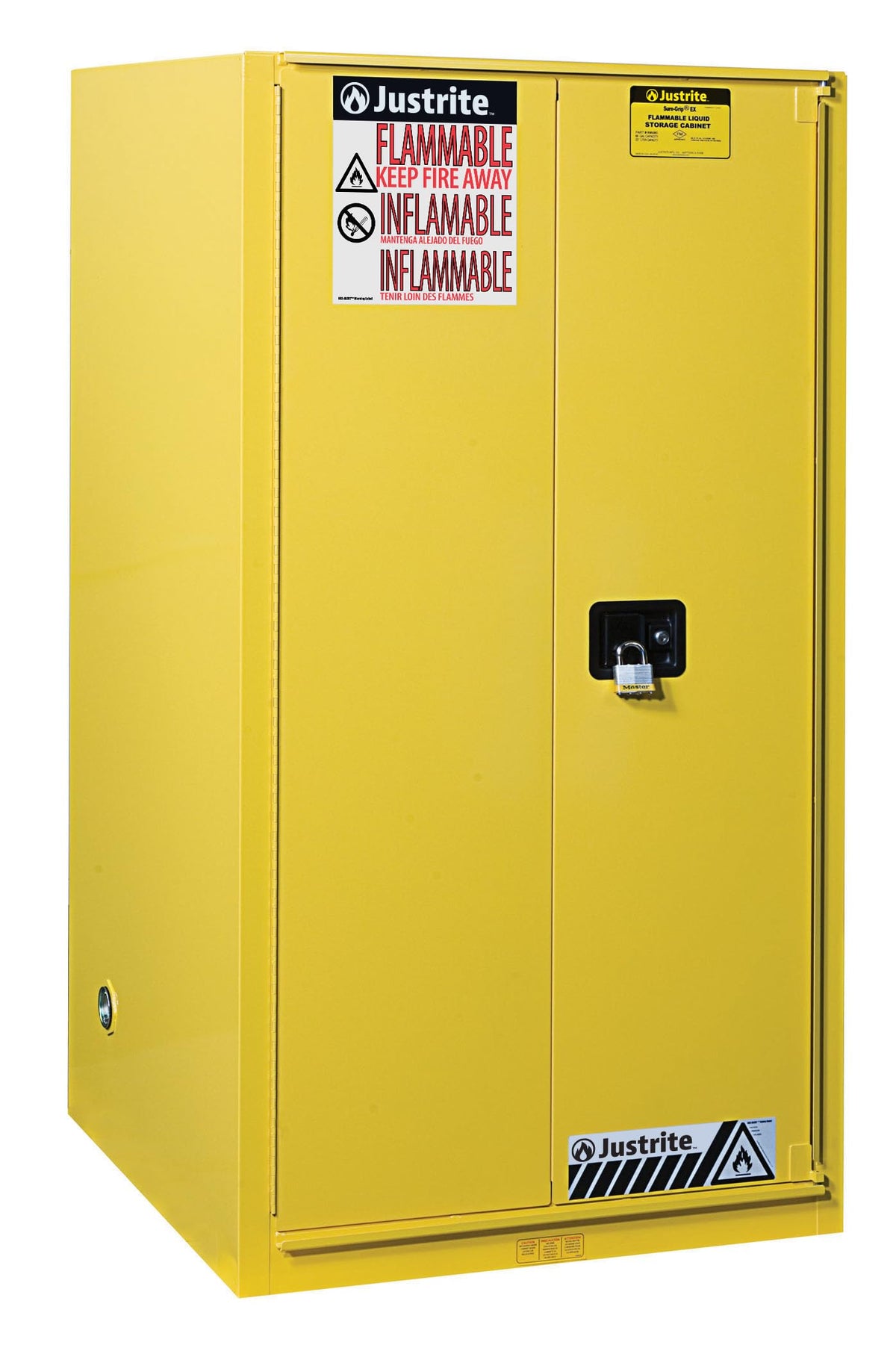 Justrite Yellow / 96 Gallon / Self-Close Cabinets