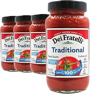 Dei Fratelli Traditional Pasta Sauce (24 oz. jars; 4 pack) - No Water Added - Never from Tomato Paste - 5th Generation Recipe
