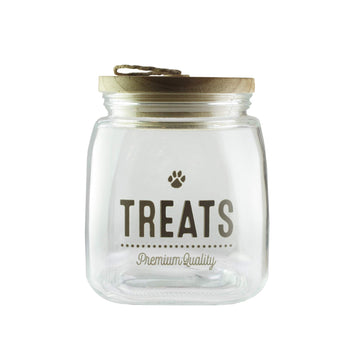 Pets Covered Jar 5.5x8.8" Clear by American Atelier – 5.5x8.8", 90.0 ounces, Glass, Clear, Model 303072