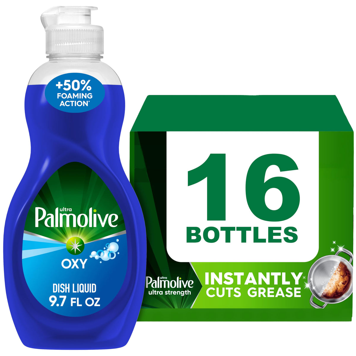 Ultra Oxy Boost Liquid Dish Soap by Palmolive – 9.7 Fl Oz (Pack of 16), Blue, Pack of 16, Model 61032016