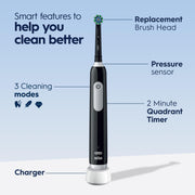 Pro 1000 Rechargeable Electric Toothbrush by Oral-B – 1 Count (Pack of 1), Black, Model 00069055125595