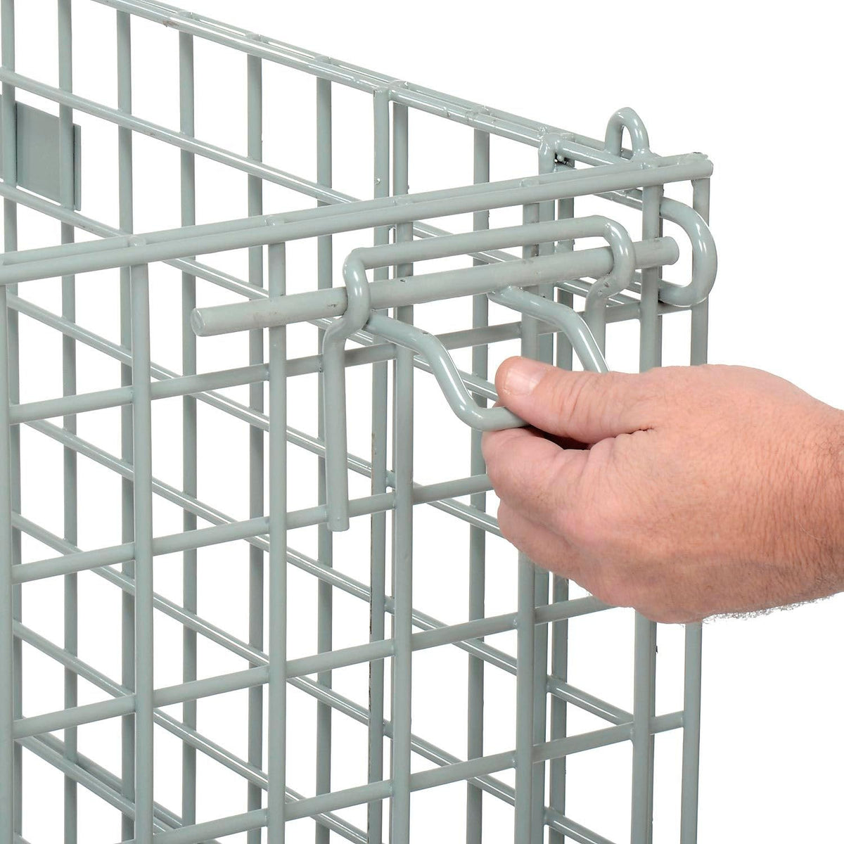 Wire Mesh Folding Open-Top Container by Global Industrial – 30.4 cubic_feet, Wire Mesh 2"x2", Gray Powder Coat Finish, Model 493395
