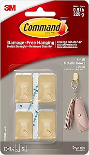 Command Small Bronze Hooks, 4 Hooks, 5 Strips