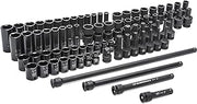 GEARWRENCH 80 Pc 3/8" Dr 6 Pt SAE/Metric Master Impact Socket Set | 89093