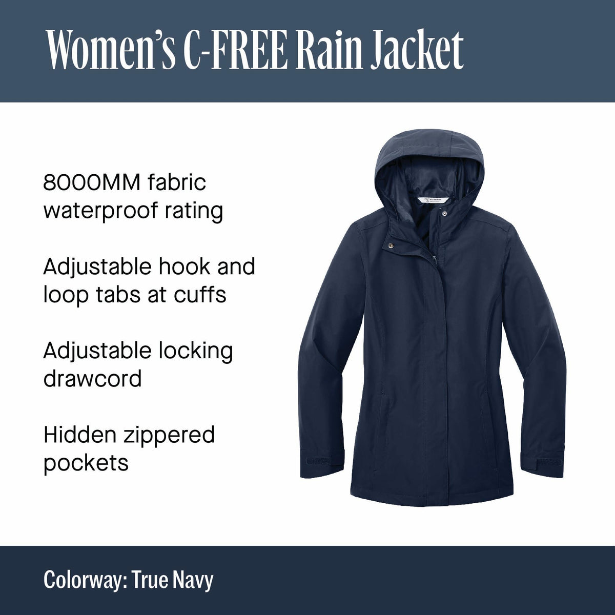 Women's Rain Jacket by Port Authority – 3X-Large, Deep Black, Model L714