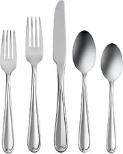 Oneida Dylan 42-Piece 18/0 Silverware Set for 8, Flatware | satin finish, dishwasher safe | includes serving spoons and utensil set | cutlery set, wedding silverware