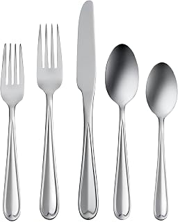 Oneida Dylan 42-Piece 18/0 Silverware Set for 8, Flatware | satin finish, dishwasher safe | includes serving spoons and utensil set | cutlery set, wedding silverware
