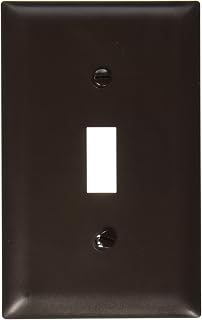 Pass & Seymour TP1CC15 1 Gang 1 Toggle Opening Wallplate, Nylon, Brown