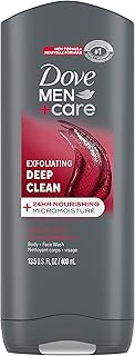 Dove Body and Face Wash Exfoliating Deep Clean Body Wash for Men with 24-Hour Nourishing Micromoisture Technology, 13.5 oz