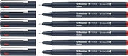 Schneider Pictus Fineliner (Line Width 0.7 mm, Indelible, Metal-Encased Tip, 85% Recycled Plastic Casing) Pack of 6, Red