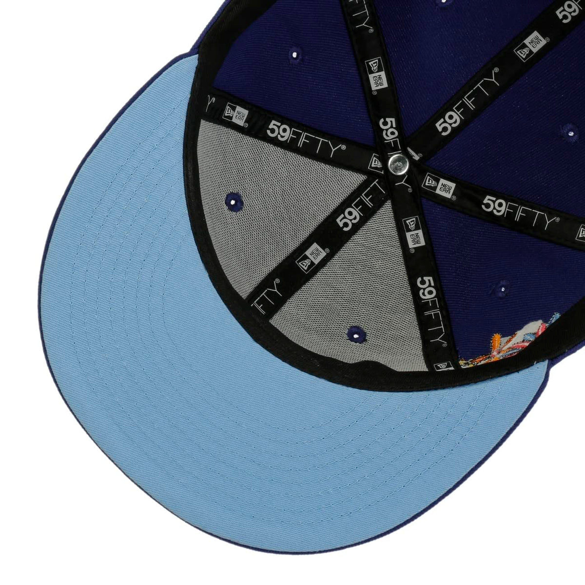 LA Los Angeles Dodgers 59FIFTY Groovy 7X World Series Champions Fitted Cap by New Era – 7 7/8, Plastic, Blue, Model NE60288055.00009