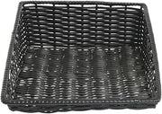 HUBERT Wicker Look Tapered Storage Basket, Rectangular Black - 15 1/2"L x 20"D x 1 1/2" to 6"H