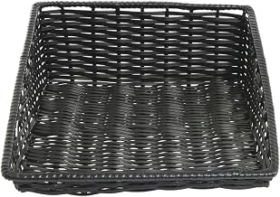 HUBERT Wicker Look Tapered Storage Basket, Rectangular Black - 15 1/2"L x 20"D x 1 1/2" to 6"H