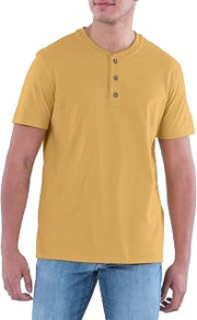 Men's Short Sleeve Soft Washed Cotton Henley T-Shirt