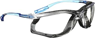 3M Safety Glasses, Virtua CCS, Anti-Fog Clear Lens, Blue Frame, ANSI Z87 | Corded Ear Plug Control System, Removable Foam Gasket, Pack of 1