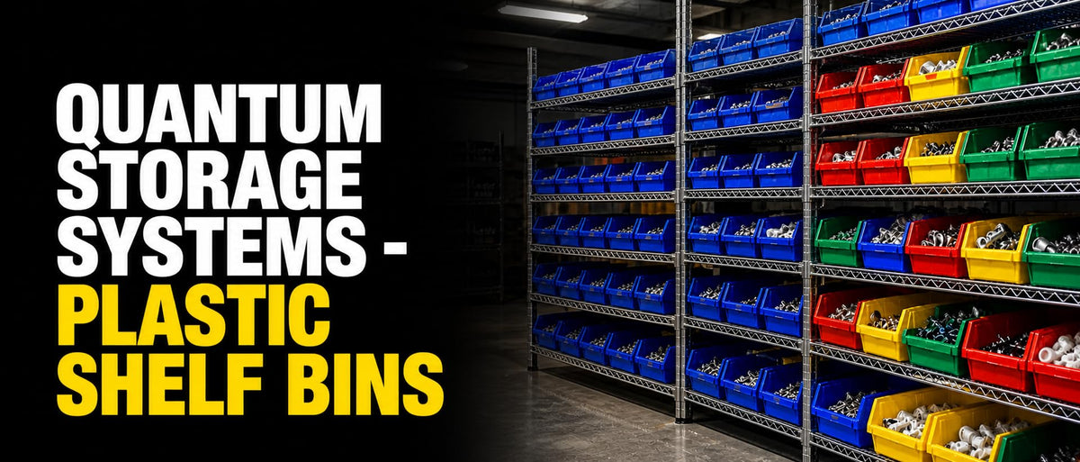 QUANTUM STORAGE SYSTEMS Black / 11.63"L x 8.38"W x 4"H / Economy 4" Shelf Bins Open Storage Bins