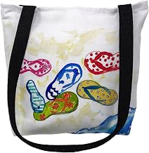 Betsy Drake TY154S 13 x 13 in. Six Flip Flops Small Tote Bag