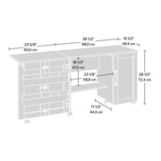 Sauder Soft White Lintel Oak / L: 39.29" x W: 19.49" x H: 28.54" / Transitional Sewing Storage