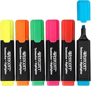 Westcott Highlighters, School Supplies Pen Set of 6 | Bright Coloured Highlighters | Line Width: 2-5 mm | Premium Ink Made in Germany | E-744251 00