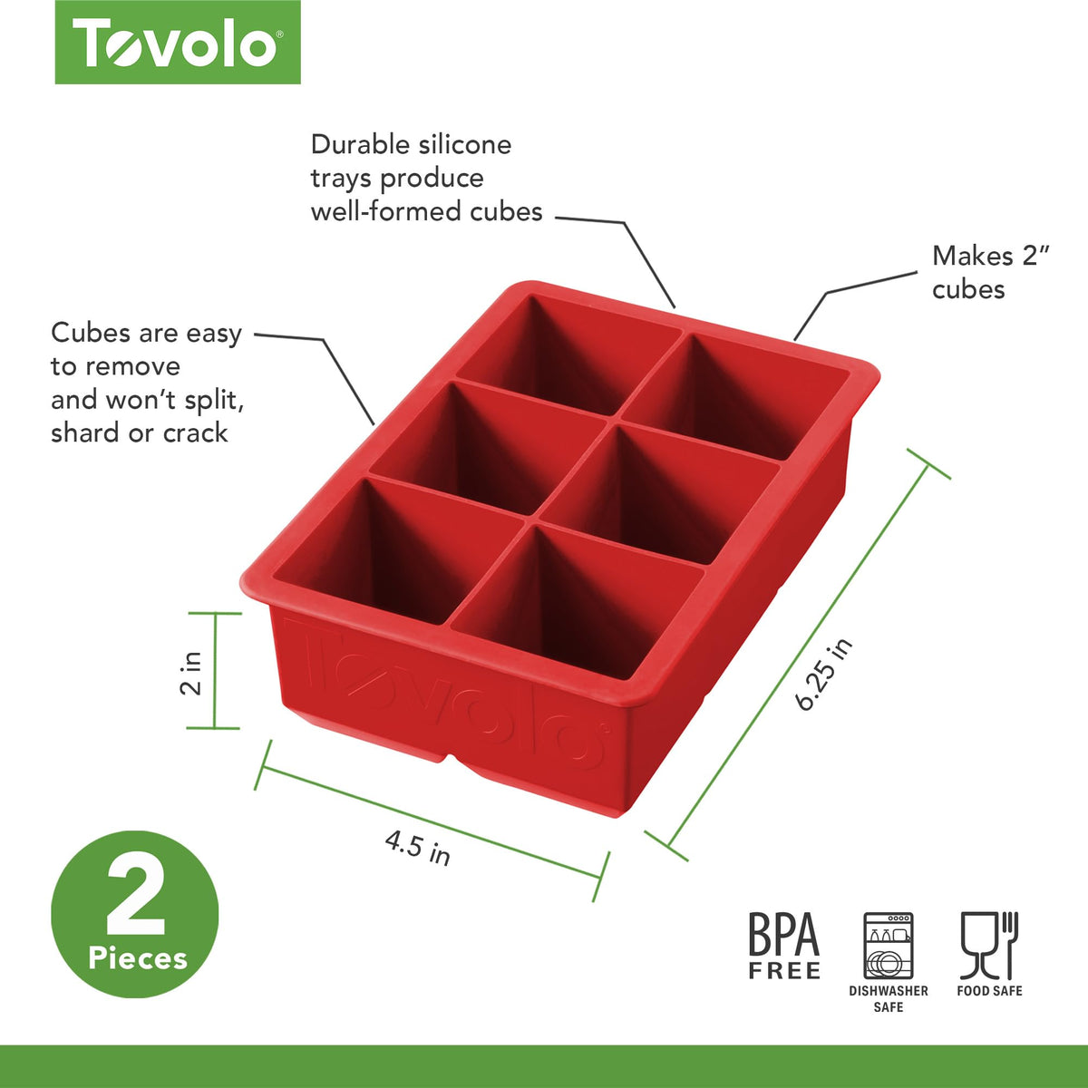 Ice Cube Tray King Candy Apple by Tovolo – Single Ice Tray, Man-Made-Material, Candy Apple, Model 313319