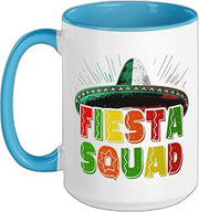 Fiesta Squad Family Matching Cinco de Mayo Ceramic Mug, Blue/White, 15oz