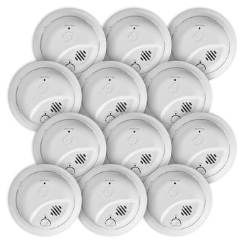 Hardwire Interconnect Smoke Alarm with Battery Backup, 12-Pack by First Alert – 12-Pack, White, Pack of 12, Model SMI100-AC