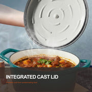 Overmont Cast Iron Dutch Oven, 5.5 Quart Capacity, Forest Green