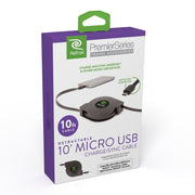 Retractable 10-Foot Micro USB Charge and Sync Cable by ReTrak – 10 feet, Copper, black, Model ETPRM510