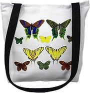 Betsydrake TY028APS 13 x 13 in. Green Butterflies Tote Bag - Small