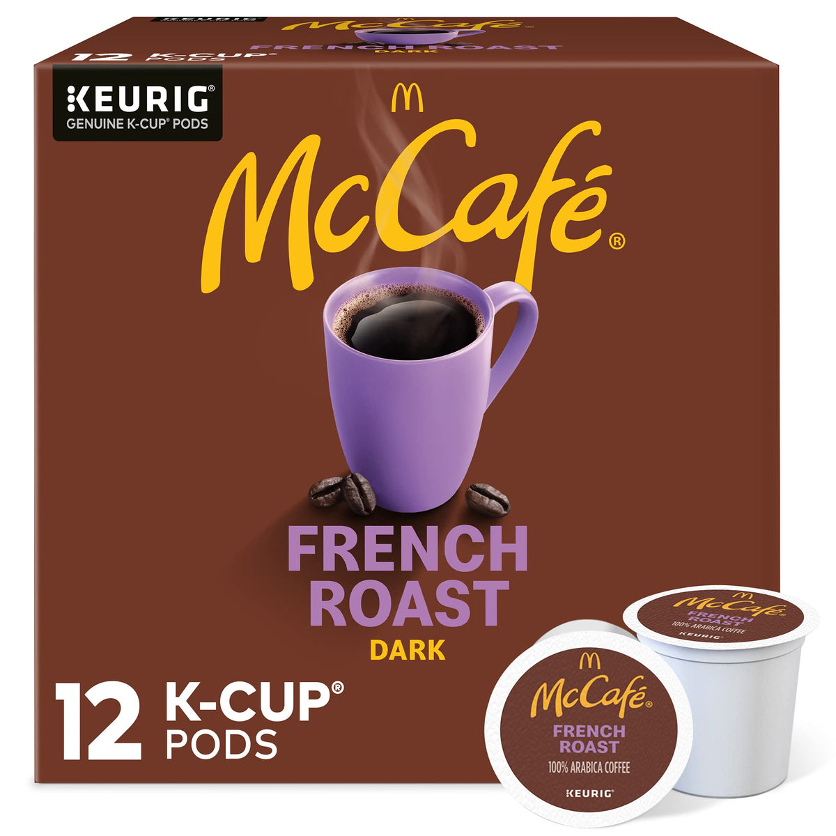 French Roast Keurig K Cup Coffee Pods (12 Count) by McCafe – 12 Count (Pack of 1), Model 430000608800