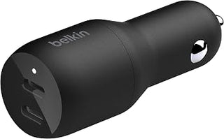 Belkin 36-Watt Dual-USB Car Charger - Power Delivery 2 18W USB-C Ports with PPS Charging Apple iPhone 14, 14 Pro, 14 Pro Max, iPhone 13, 13 Pro, 13 Pro Max Samsung Galaxy, AirPods - USB-C Charger | Two 18W USB-C Power Delivery ports, compatible with iPhone 14, 13 series, Samsung Galaxy, AirPods